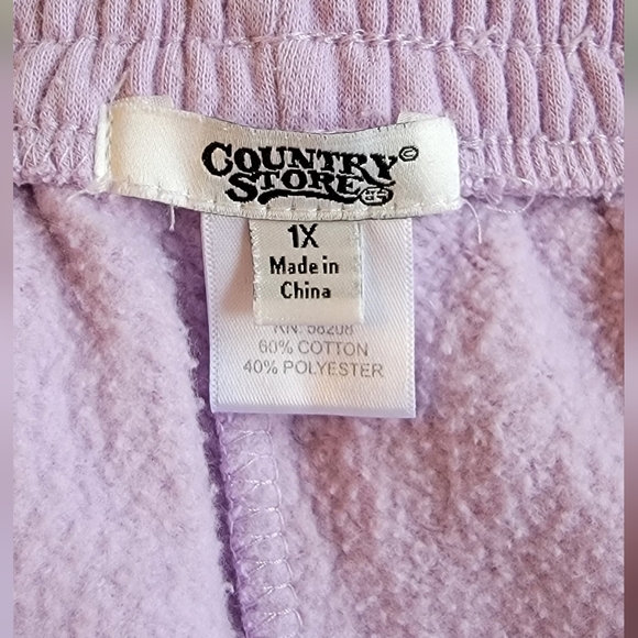 Women's Lavender 1X Sweat Pants Country Store - Picture 4 of 7